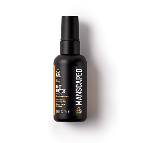 MANSCAPED® The Foot Duster®, Men's Cooling & Soothing Foot Deodorant Spray, Featuring Tea Tree, Coconut, Peppermint Oil, Refined® Scent, 1.89 fl. oz.