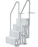 VEVOR Swimming Pool Ladder, 4-Step Double Handrails Stairs with Non-Slip Heavy Duty Steps, Reliable 400 lbs Max Load Capacity, for 48-54 in Inground & Above-Ground Pools of Any Decking Surface, Grey