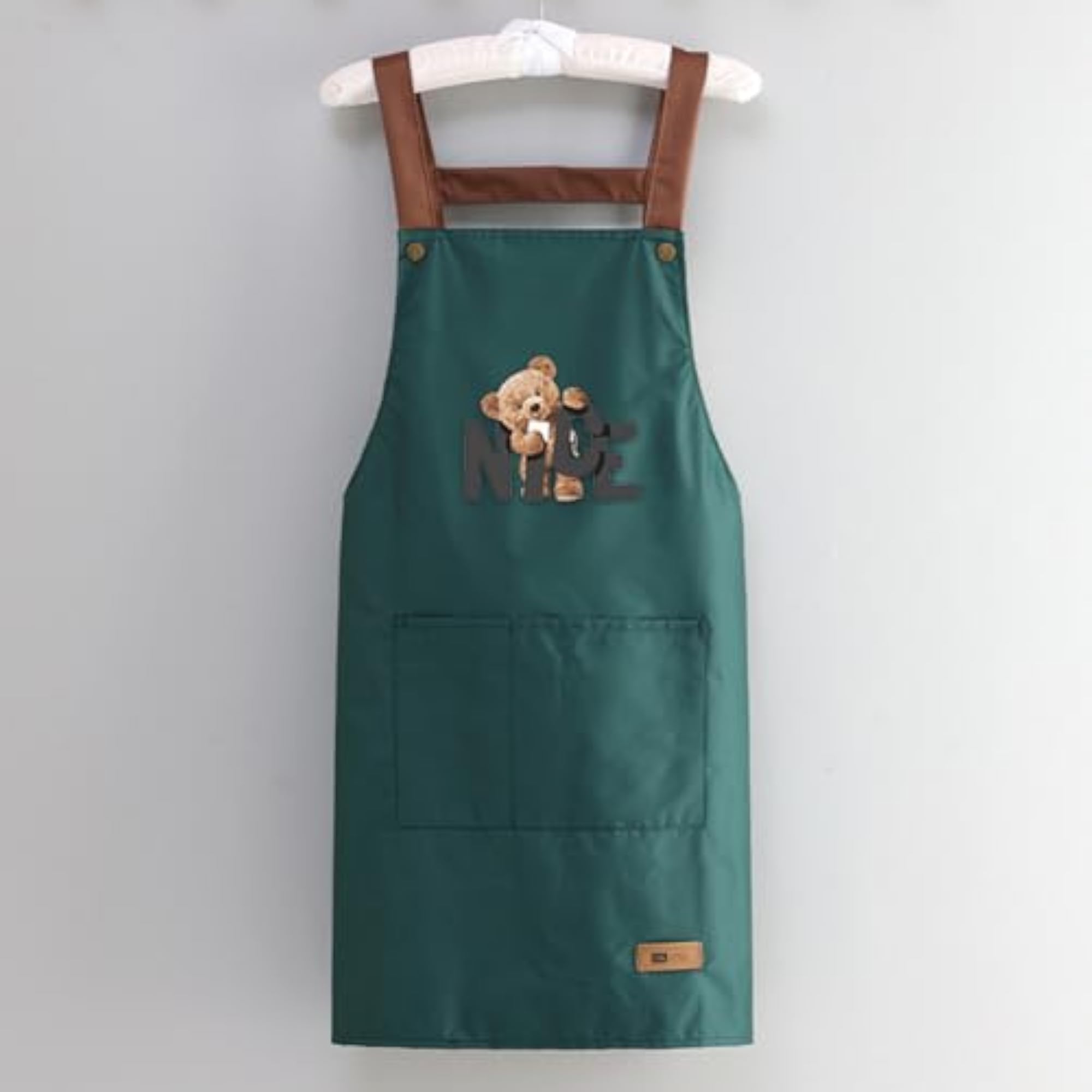 Adjustable Cooking Apron with Straps & Front Pockets