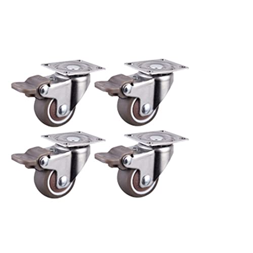 Roulettes de meubles en caoutchouc souple 1.5 pouce pivotantes argent lot de 4