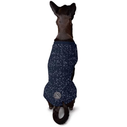HUNTER Hundepullover FINJA, Farbe: dunkelblau, Warmer Strickpullover für kalte Tage, reflektierendes Garn für mehr Sichtbarkeit, weich & elastisch, komfortabel, waschbar bei 30°C, Größe: 35