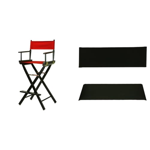 Casual Home 30" Director's Chair with Black Frame and Red Canvas