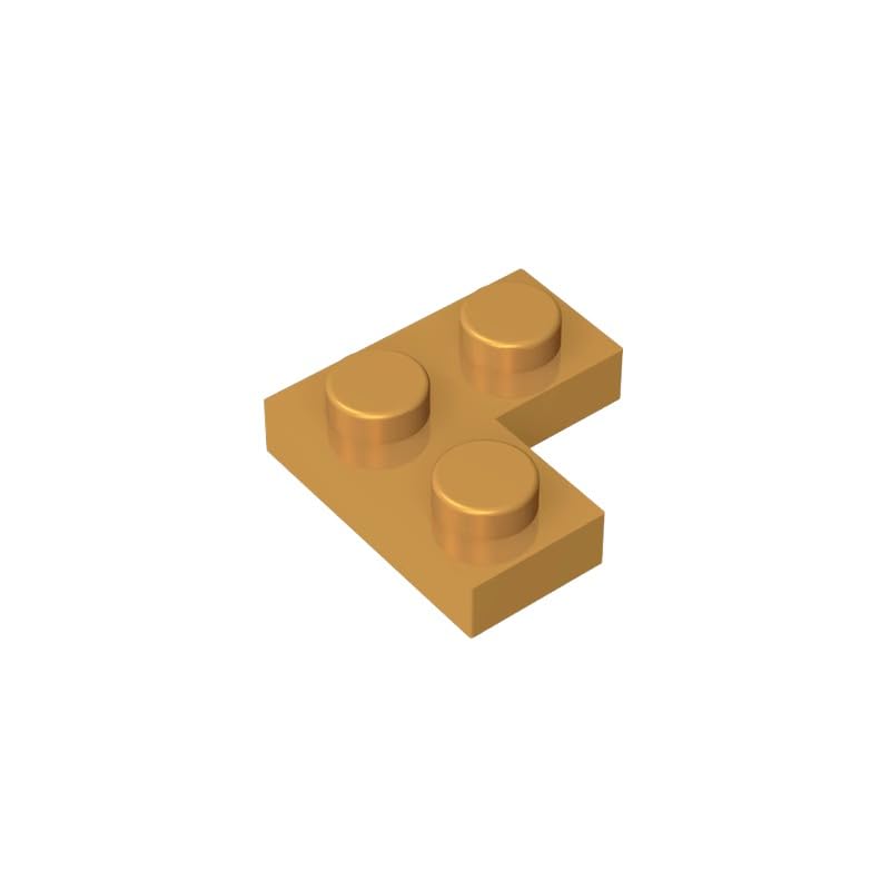 Gobricks 2420 Foundation Plate Plate 2x2 Corner 50 Pieces GDS-585 Compatible with Lego Building Blocks Color:Pearl Gold