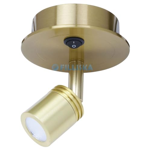 Image of FILLISKA LED Surface /Spot Light, Shockproof Alluminium Body & Antiglare Diffuser,Warmwhite Light (Vintage Gold-705)