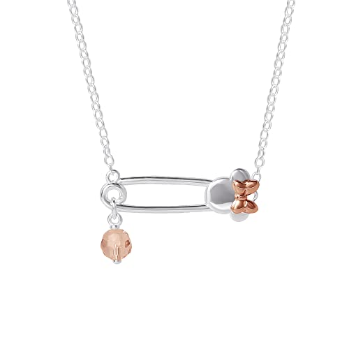 Disney Minnie Mouse Sterling Silver Crystal Pendant Necklace, 18