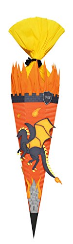 Ursus 9850033 - Schultüte Bastelset Drache, sechseckig, Höhe ca. 68 cm,...