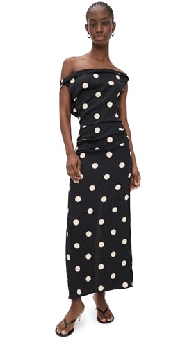 Lioness Womens Sweetheart Maxi Dress Noir Polka S