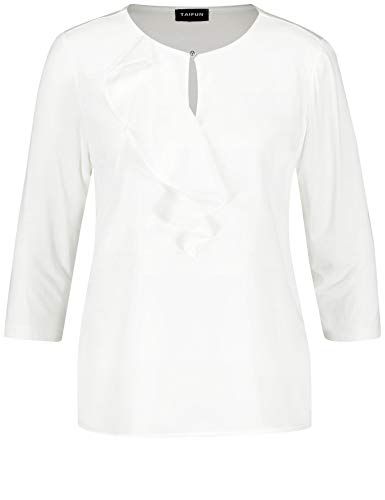 Preisvergleich Produktbild Taifun Damen 371027-19654 Langarmshirt, Weiß (Off-White 99700), 38