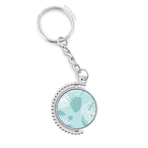 Porte-clés chrysanthemum rotatif plantes art design multicolore 1,2x3,5 pouces