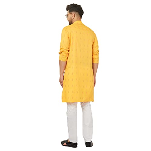 Image of Traditional Cotton Self Design Kurta Pajama Set For Men