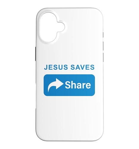 Jesus Saves! Share! Minimal Text Evangelism Gospel �X�}�z�P�[�X iPhone 16 Plus �p