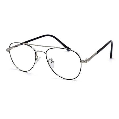 Image of Roshfort Aviator Specs For Men Women light weight Metal Spectacle Frame Eye Strain Protection Computer Glasses Medium