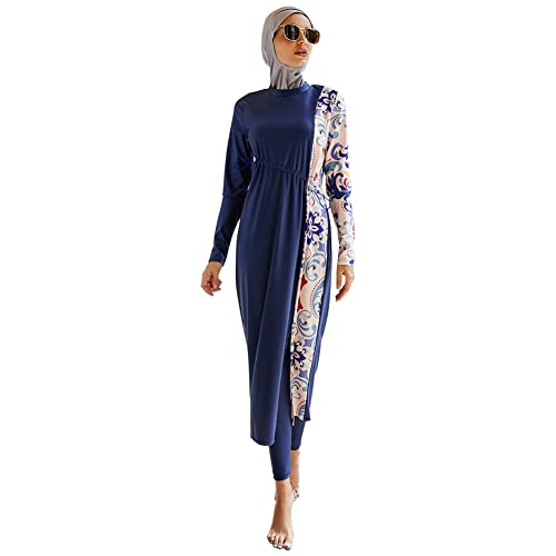 OBEEII Burkini Swimsuits for Women Full Coverage Long Sleeve Muslim Islamic Swimwear Burkini Bathing Suit with Hijab