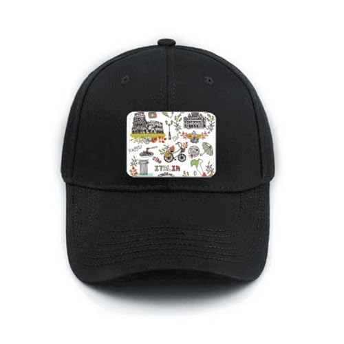 Casquette de baseball noire Graffiti avec sangle réglable no/no Automne Italie