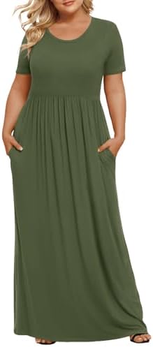 LONGYUAN Women's Plus Size Maxi Dresses for Curvy Women Summer Sh...
