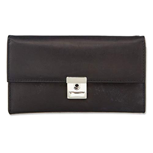 Preisvergleich Produktbild Amara KUNST LEDER KELLNERGELDBÖRSE PORTEMONAIE KELLNERTASCHE, schwarz