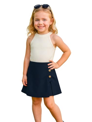 Image of A.T.U.N. (ALL THINGS UBER NICE) Girls Tank Top and Skort Set | Stylish Sleeveless 2 Piece Outfit Set for Kids | Comfortable Soft Fabric Clothing Set for Girls