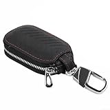 Material de cuero: hecho de cuero suave y refinado, esta bolsa para llaves ofrece un agarre cómodo y un aspecto elegante mientras evita daños a tu llave durante el uso regular