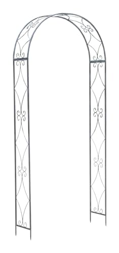 BURI Rosenbogen Vintage grau Torbogen Gartenbogen Spalier Rankhilfe Rankgitter