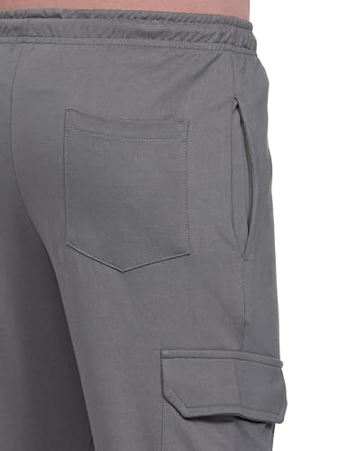 Image of Veirdo 100% Pure Cotton Regular Fit Mid Rise Trackpants with Side Pocket for Men & Boys