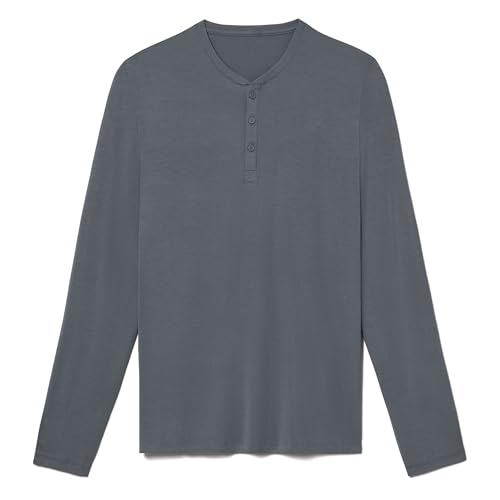 Image of Tommy John Men's Second Skin Modal Long Sleeve Henley Sleep Top