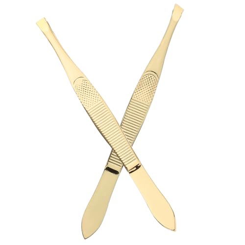 PATKAW 2 Piezas Pinzas Para Cejas Depilación Encarnada Facial Pinzas Para El Cabello Depilación De Cejas Pinzas De Depilar Pinzas De Cejas Para Hombres Abrazadera De Ceja Acero Inoxidable