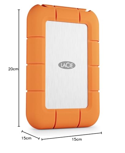 Image of LaCie Rugged SSD4 1TB, 40Gbps USB-C, Orange, Data Rescue Service (STND1000400)