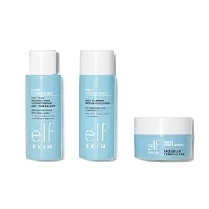 e.l.f. SKIN Holy Hydration! The Essentials Mini Kit, Reiniger, Toner & Feuchtigkeitscreme für hydratisierte & ausgeglichene Haut, reisefreundlich, vegan & tierversuchsfrei