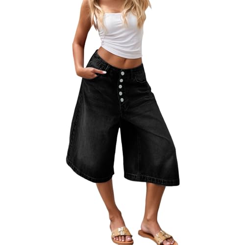 Jean court décontracté extensible pour femme pantalon ample ultra confortable et souple