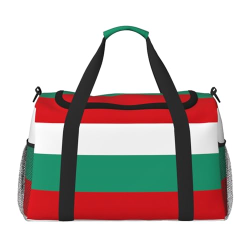 Sac de nuit noir drapeau bulgare polyvalent pour le sport et les déplacements