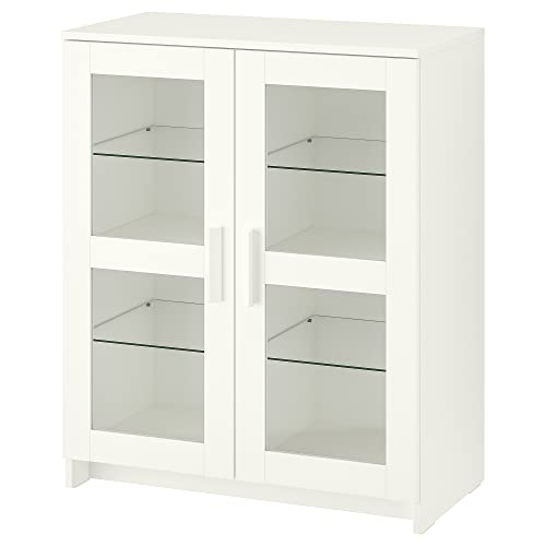 IKEA BRIMNES Armadio con ante, 78x95 cm, Vetro/Bianco
