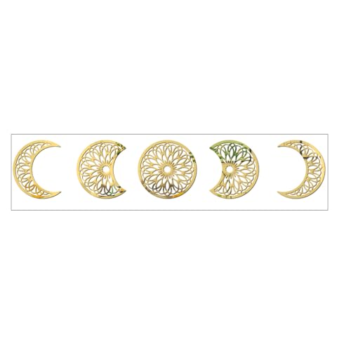Stickers muraux lune sans perçage avec adhésif doré durable - 2