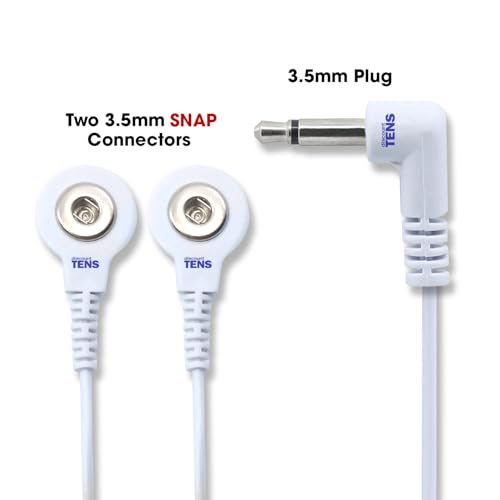 Image of Discount TENS - Replacement Lead Wires, 2 Snap Connectors - Pack of 2 | Molded strain-relief sleeves, durable flexible insulated cable resists kinking and breakage, connects 2 electrodes per wire