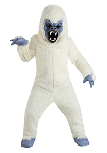 Fun Costumes Yeti Costume for Toddlers Jumpsuit, Mask, Gloves, Slippers - 4T, White