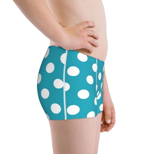Boys' Cotton Boxer Brief Soft Underwear-Sky Blue And White Polka Dot2