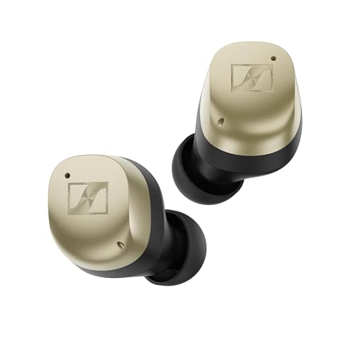 Sennheiser Momentum True Wireless 4 Bluetooth Smart Earbuds with Lossless Audio Capability, Customizable Fit, 30-Hour Battery Life, and Adaptive Noise Cancellation - Gold