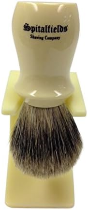 100% Pure Badger Bristle with Ivory Resin Handle Shaving Brush and Free Acrylic Stand - Brick Lane - Ivory