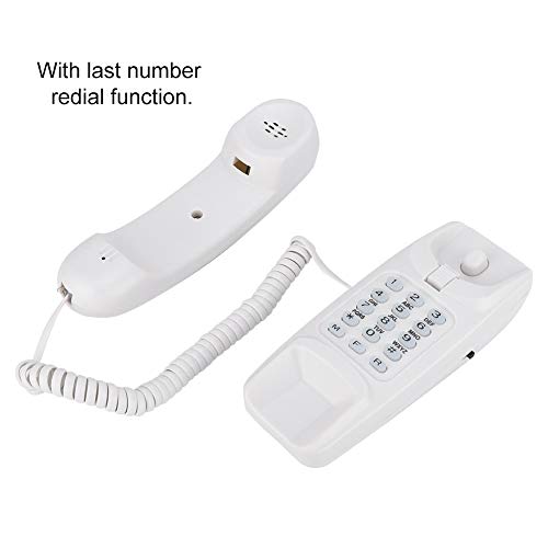 Teléfono fijo con cable para uso doméstico blanco miniatura 2