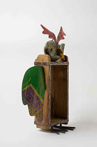 Porte-bouteille hibou en métal recyclé, idée cadeau déco originale - 5