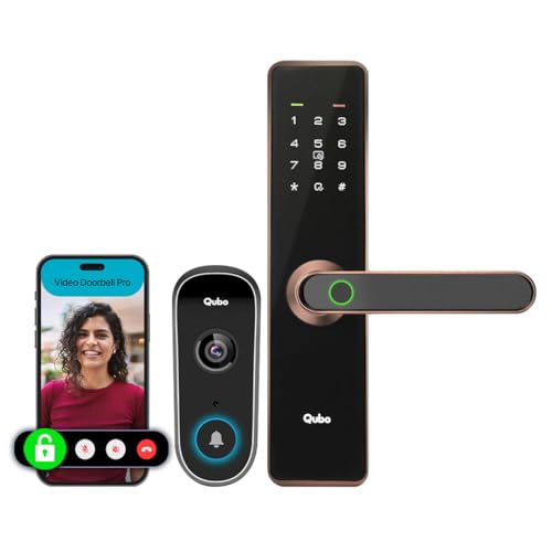 Qubo Smart Door Lock Essential with Video Doorbell Connect & Remote Unlock | India’s First AI...
