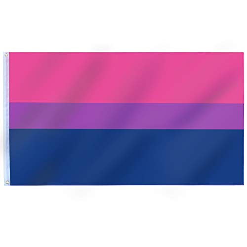 TRIXES Bisexual Flag – Large Size for Indoors and Outdoors – Celebrate Diversity at Bi Pride and Festivals Summer Parties – Pink Purple Blue – 5ft x 3ft