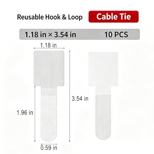 10 piezas de sujetacables adhesivos - Clips para gestionar cables bajo escritorio, organizador pegajoso para cables para escritorio y hogar miniatura 2