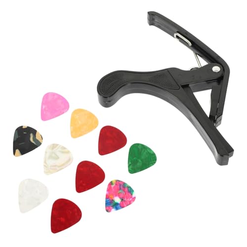 Holibanna 1 Set Guitar Capo and Pick Set Durable Tone Modified Clip with Picks Suitable for Acoustic Electric Guitars and Ukuleles Intonation and Wear Resistance Random Color