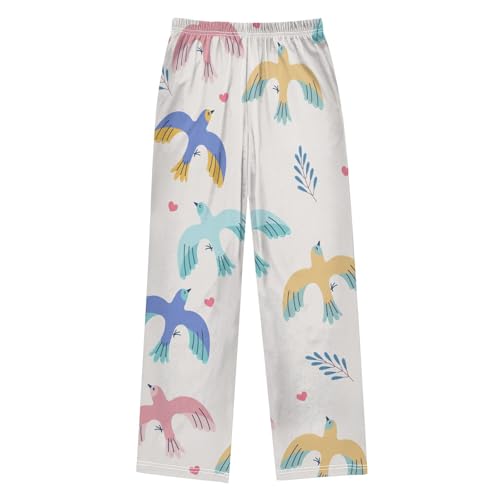 Spring Birds Boys Pants Boys Athletic Pants Long Pant for Boywith Pockets Wide-Leg Size 6-14Y2