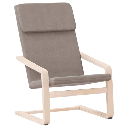 vidaXL Chaise de Relaxation, Fauteuil avec Coussin, Chaise Longue Rembourrée, Siège de Salon Salle de Séjour Intérieur, Moderne, Taupe Tissu