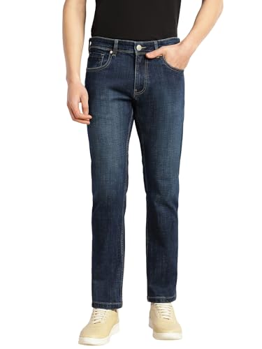Image of Thomas Scott Men's Slim Fit Stretchable Jeans | Mid-Rise Faded Denim | 5-Pocket Cricket Club Collection
