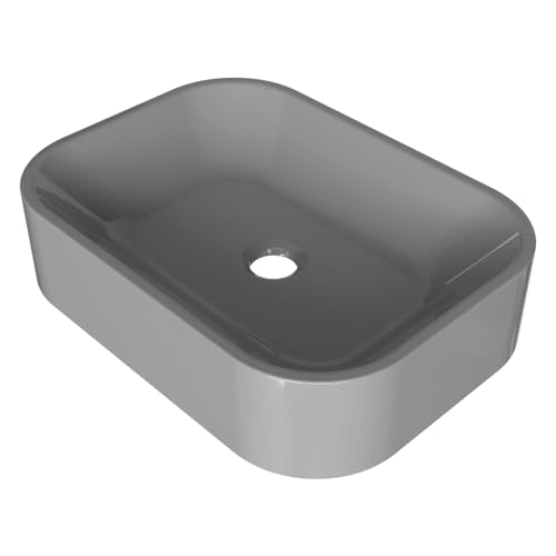 Cuba Pia De Apoio Retangular 36x27cm Luna Cinza Para Banheiro