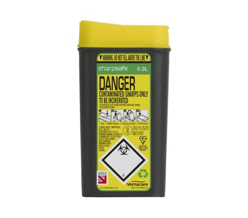 Sharpsafe Poubelle à déchets cliniques Jaune/gris 0,2 l Cover