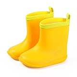 [Mishansha] キッズ レインブーツ 雨靴 ショート 子供用 レインシューズ 防水 軽量 柔らかい 通園 通学 梅雨対策 20.0 cm,イエロー