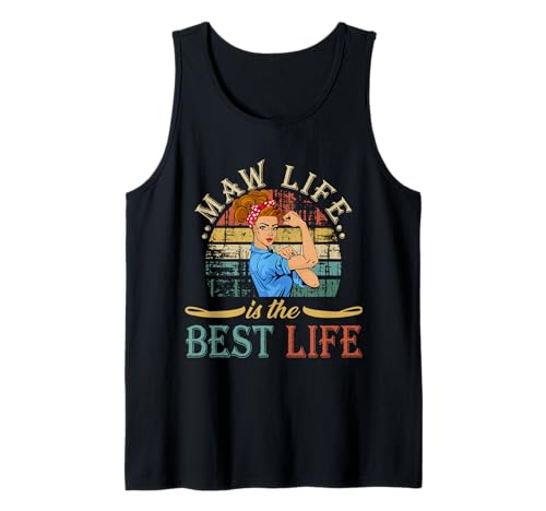 Vintage Strong Women Maw Life is The Best Life Mother's Day Débardeur